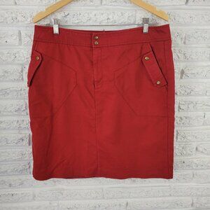 Worthington Womens Skirt 18 Plus Pencil Straight Rust Red Slash Pockets RED25E